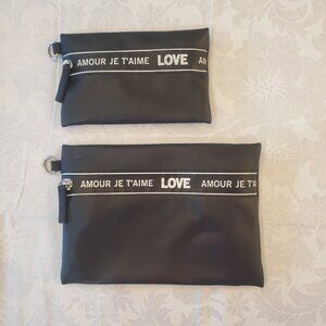 Set of Two Victoria's Secret Love Amour Zip Bag Black 💖🖤